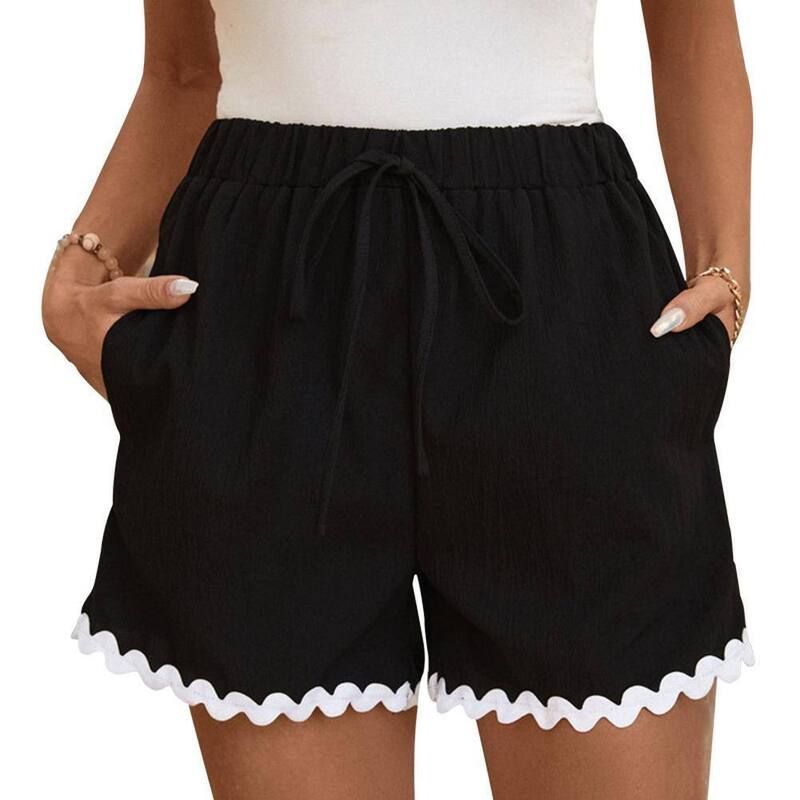 クリアラブ レディース ボトムス ハーフパンツ・ショーツ フリル裾 ドローコードウエスト フリル ショートパンツ Clearlove Womens Drawstring Waist Ruffle He
