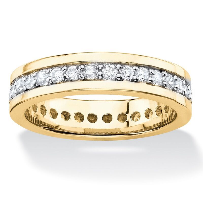 パームビーチジュエリー レディース アクセサリー リング PalmBeach Jewelry 80 Cttw Yellow GoldPlated Round Cubic Zirconia Channe