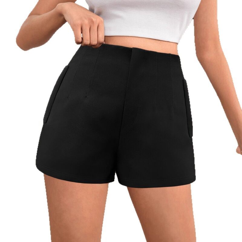 クリアラブ レディース ボトムス ハーフパンツ・ショーツ ショートパンツ ハイウエスト Clearlove Womens HighWaisted Slimming Black Casual Suit