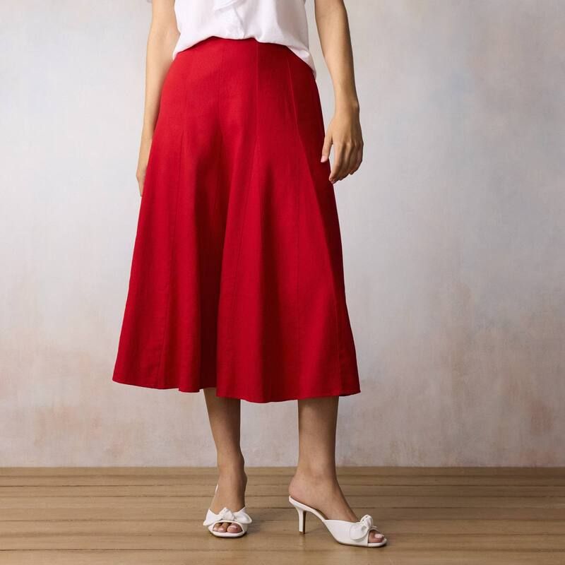 LC Lauren Conrad レディース ボトムスカート ミディ Womens LC Lauren Conrad HighRise Godet Midi Skirt Cherry Candy