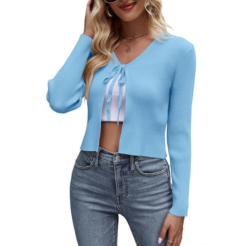 ミスキー レディース アウター ジャケット・ブルゾン リブニット セーター カーディガン ニット MISSKY Womens Tie Front Sweater Cardigan Long Sleev
