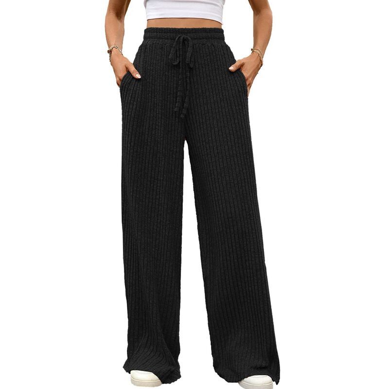 コジョイン レディース ボトムス カジュアルパンツ ワイドレッグ リブ Kojooin Womens Ribbed Wide Leg Lounge Pants Casual Soft Drawstri