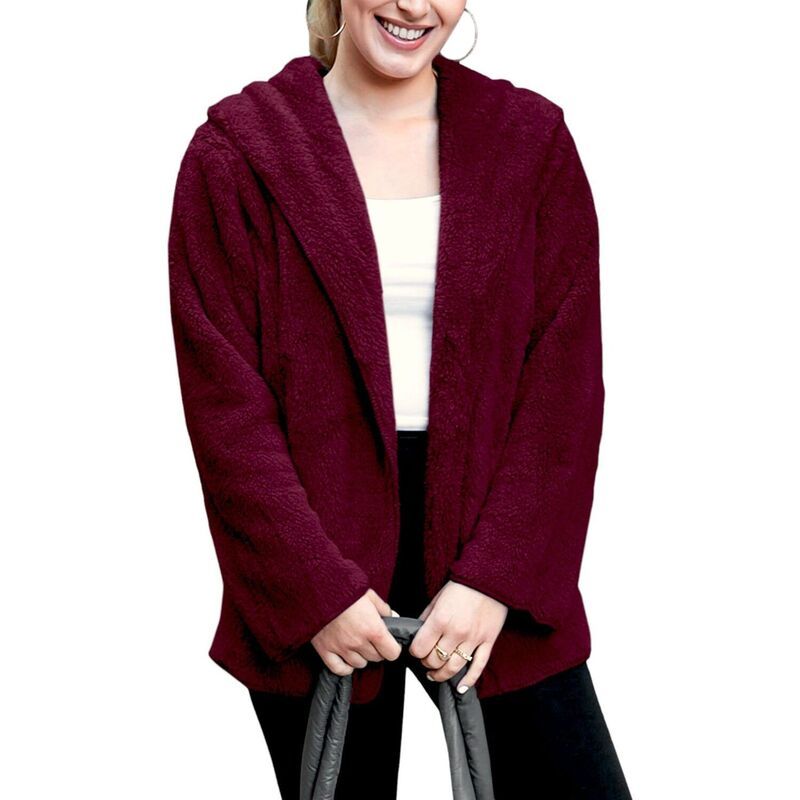 アンナカシ レディース アウター ジャケット・ブルゾン コート フリース パーカー AnnaKaci Womens Fluffy Fleece Teddy Faux Fur Coat Jacket w