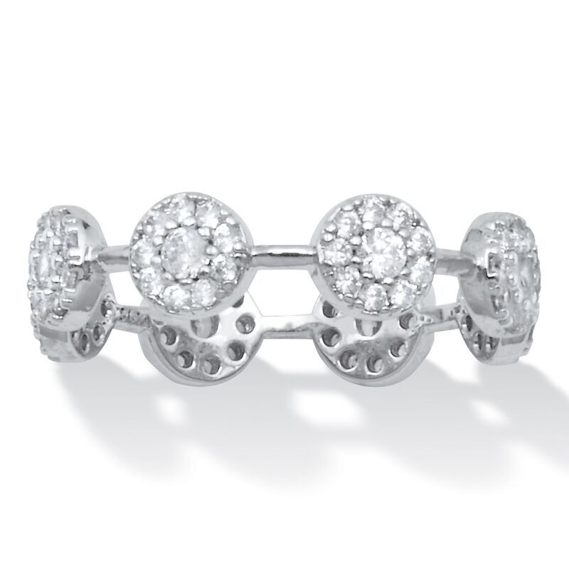 パームビーチジュエリー レディース アクセサリー リング PalmBeach Jewelry Crystal PlatinumPlated Clustering White ホワイト