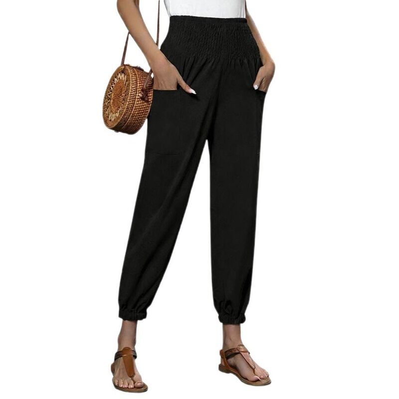 イエスファッション レディース ボトムス カジュアルパンツ ハイウエスト Yesfashion Women Boho Harem Pants Casualoose High Waist Cargo L