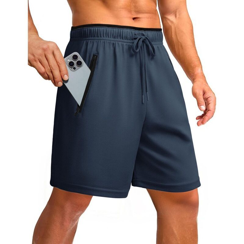 ピンスパーク レディース ボトムス ハーフパンツ・ショーツ メッシュ ショートパンツ Pinspark Mens 7 Mesh Quick Dry Running Shorts with Zipper