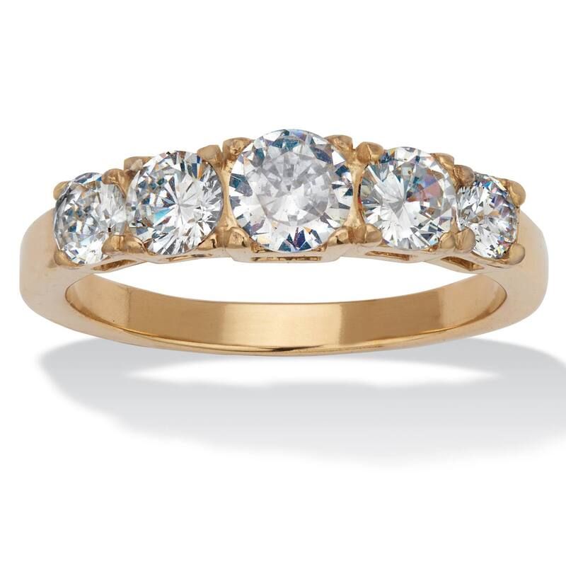 パームビーチジュエリー レディース アクセサリー リング Tシャツ PalmBeach Jewelry 146 TCW Round Cubic Zirconia Gold IonPlated Stai