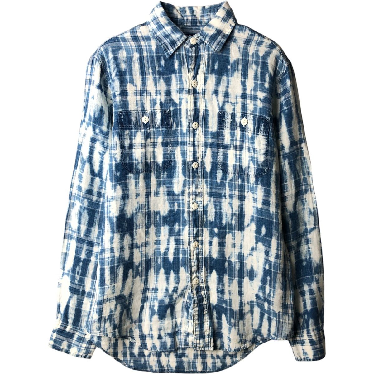 古着 ラルフローレン Ralph Lauren POLO RALPH LAUREN CLASSIC FIT タイダイ柄 長袖 リネンシャツ メンズXS相当/eaa643367