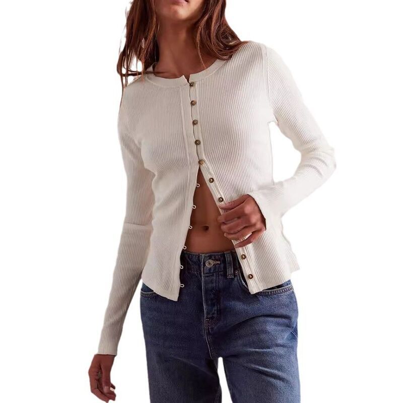 ジョイジョイ レディース アウター ニット・セーター スリムフィット ミニ カーディガン クロップド ブラウス JoyJoy Women Slim Fit Minimalist Cropped Car