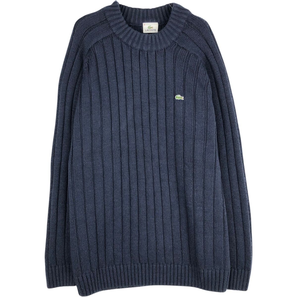 古着 ラコステ LACOSTE モックネック リブ編み アクリルニットセーター メンズXL相当/eaa645910