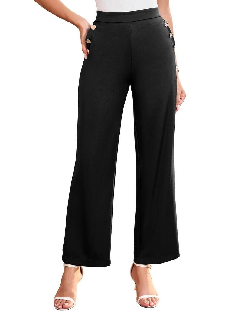 マキシスマーチ レディース ボトムス カジュアルパンツ ワイドレッグ Maxxis Merch Womens High Waisted Wide Leg Button Decorated Casual 8,736円