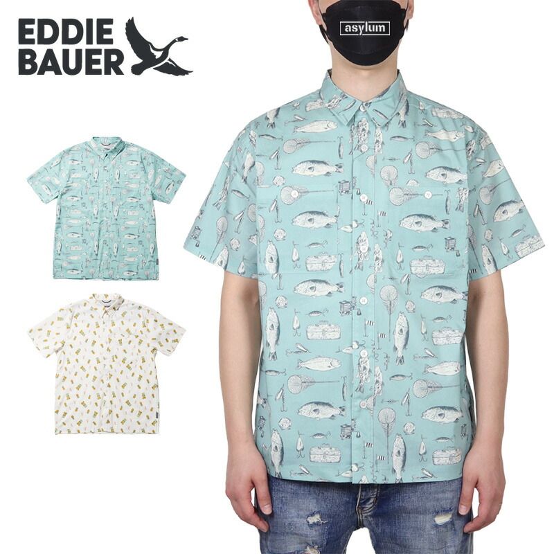 エディーバウアー シャツ EDDIE BAUER 半袖シャツ アロハシャツ 総柄シャツ トップス メンズ レディース ブランド 大きいサイズ おしゃれ おすすめ 人気 eddie-bauer26ss005 M L XL