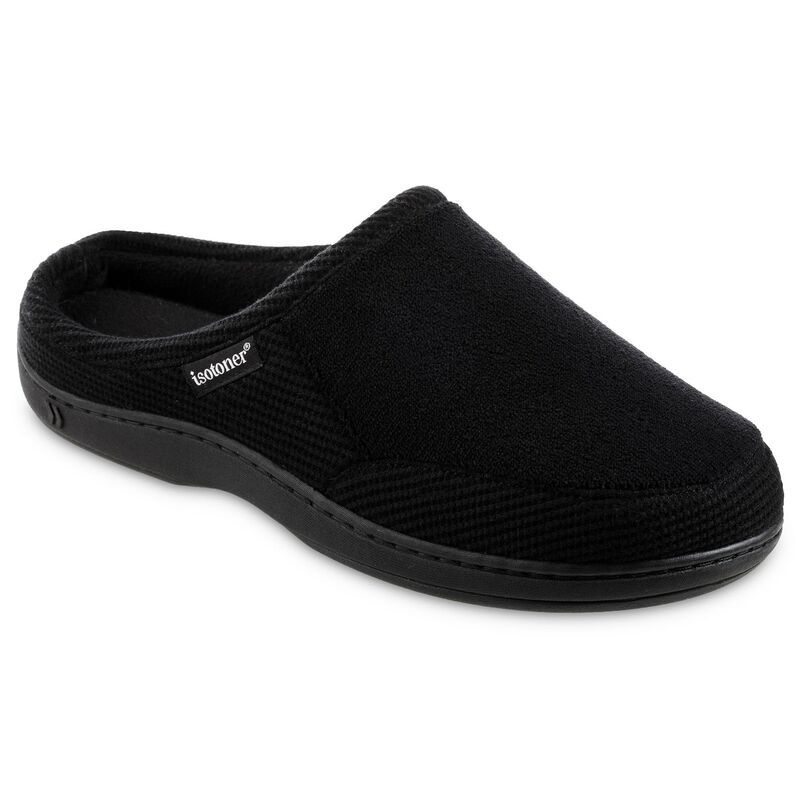 アイソトナー レディース シューズ サンダル パイル isotoner Microterry and Waffle Travis Hoodback Menslippers Black ブラック