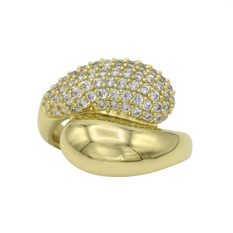 シティリュクス レディース アクセサリー リング City Luxe GoldTone Cubic Zirconia Bypass Ringold Tone ゴールド