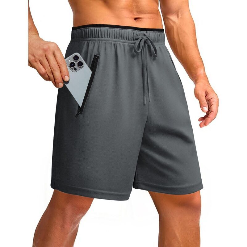 ピンスパーク レディース ボトムス ハーフパンツ・ショーツ メッシュ ショートパンツ Pinspark Mens 7 Mesh Quick Dry Running Shorts with Zipper