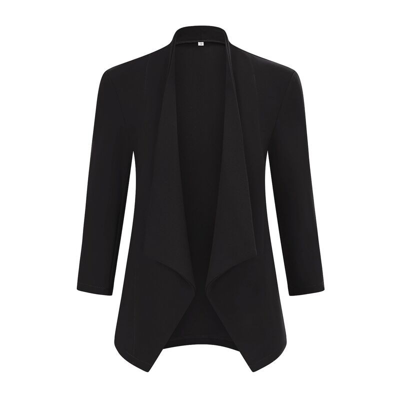 セオリア レディース アウター ジャケット・ブルゾン コート ブレザー Seoria Womens Collarless Blazer 34 Sleeve Split Back Jacket Butt