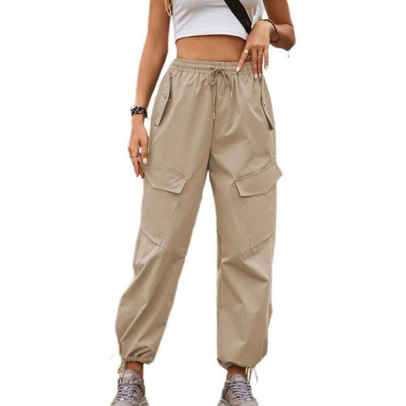 イエスファッション レディース ボトムス カジュアルパンツ カーゴパンツ Yesfashion Cargo Pants Women High Waisted Parachute Pants with