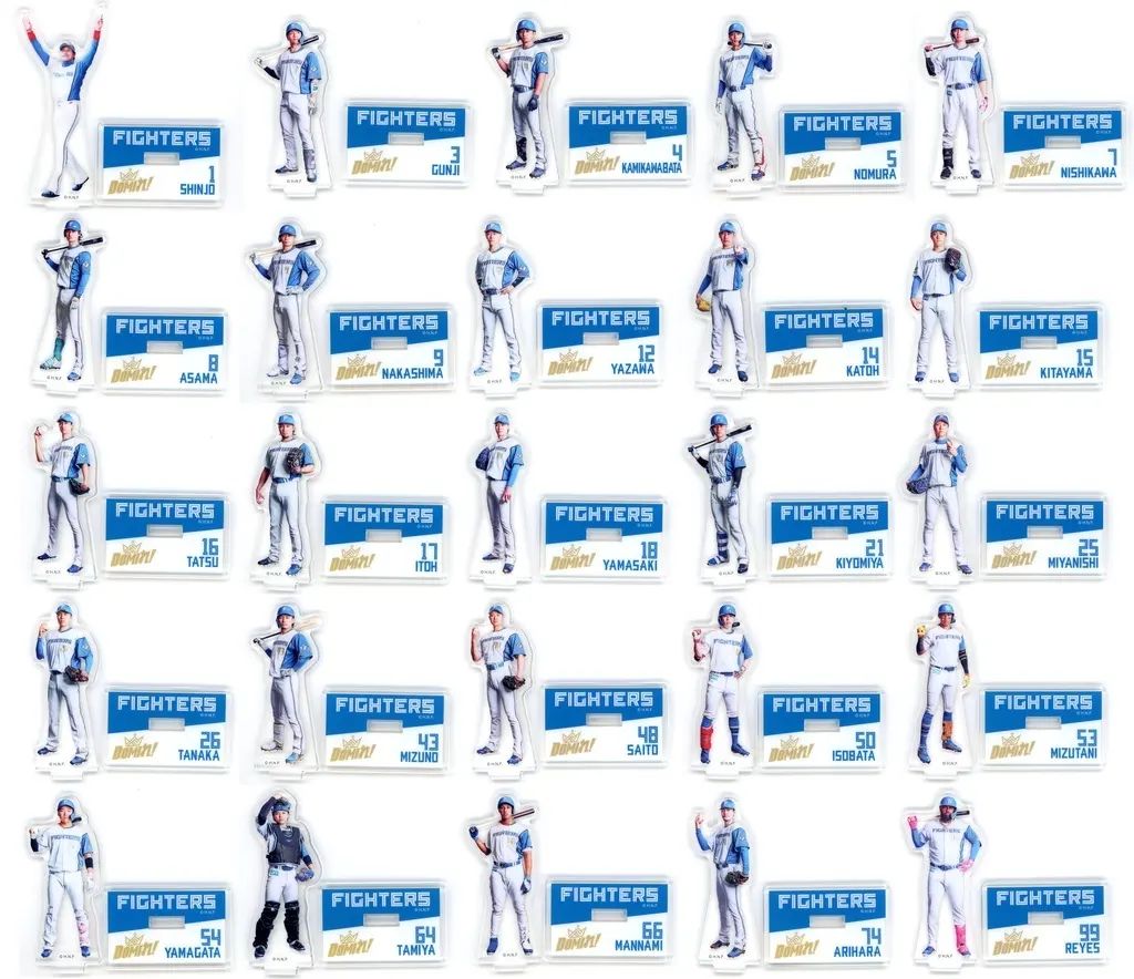 【中古】アクリルスタンド・アクリルパネル 全25種セット トレーディングアクリルスタンド 「北海道日本ハムファイターズ DOMIれ!アクスタくじ」