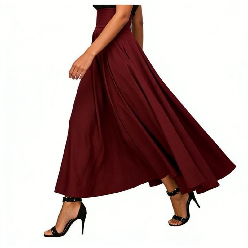 セオリア レディース ボトムスカート マキシ Seoria Womens Elegant High Waisted Skirt Casualong Maxi Skirt with Pockets Wi