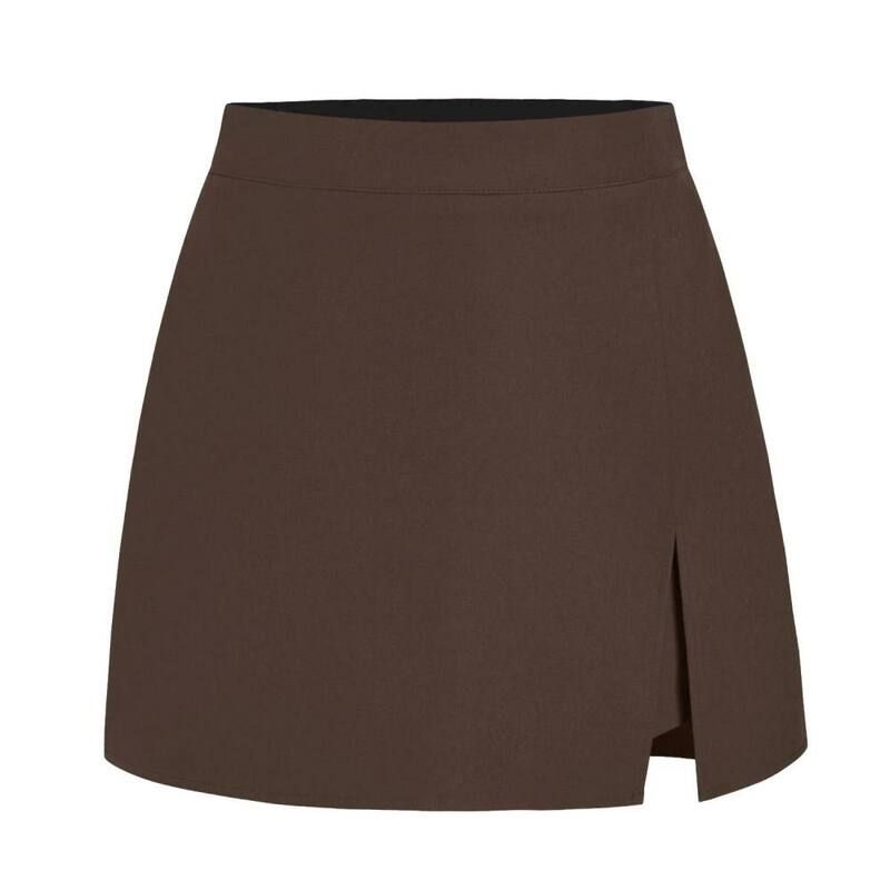 イエスファッション レディース ボトムスカート A ライン ハイウエスト ミニ Yesfashion Womens Mini Skirt High Waist Zip Up Split Bodycon