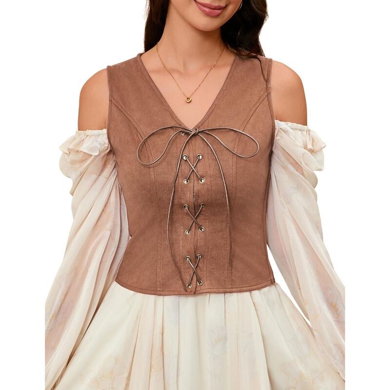 コジョイン レディース アウター ジャケット・ブルゾン ベスト コート Kojooin Womens Pirate Renaissance Vest Cosplay Costume Steampunk