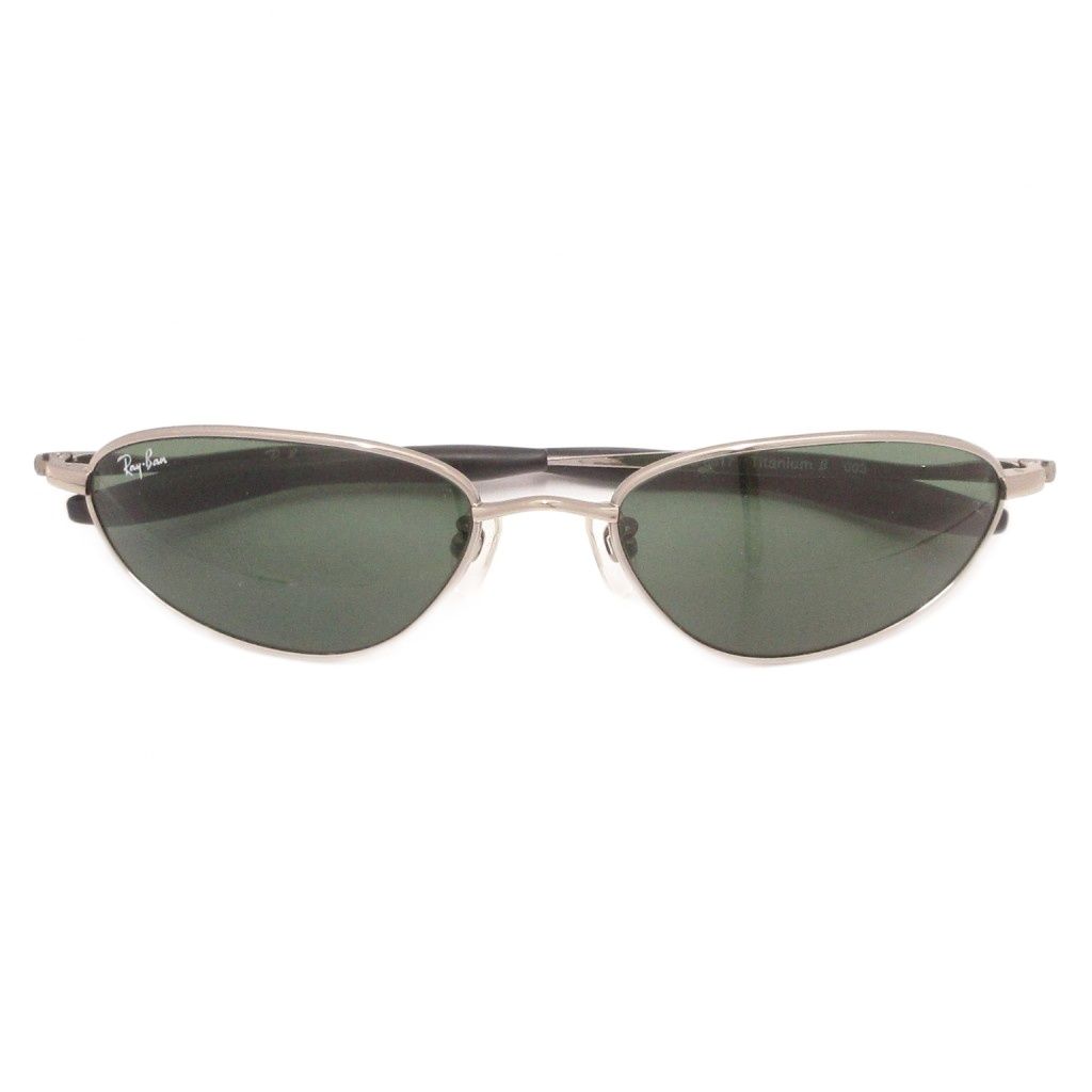 レイバン RAY BAN RB8017 Titanium β 003 サングラス アイウェア メタルフレーム 55口18 シルバーカラー 緑 グリーン /JS ■GY18