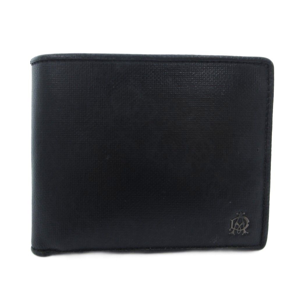 ダンヒル dunhill フラム 二つ折り 財布 ウォレット 小銭入れ ADヴィンテージロゴ 黒 ブラック /ML ■GY18