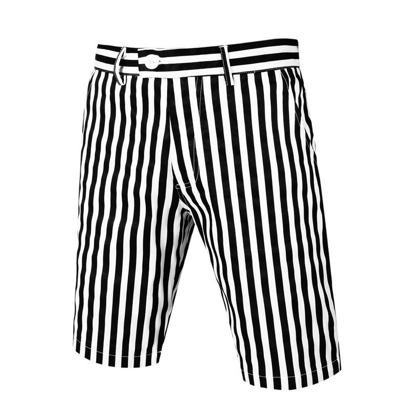 Lars Amadeus レディース ボトムス ハーフパンツ・ショーツ スリムフィット ショートパンツ Lars Amadeus Mensummer Shortstripe Slim Fit Flat