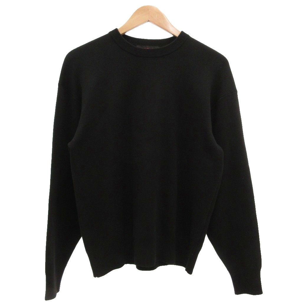 キャバン CABaN 美品 クルーネックプルオーバー ニット セーター カシミヤ混 S 黒 ブラック 長袖 無地 59-02-94-02003 /SD ■GY18