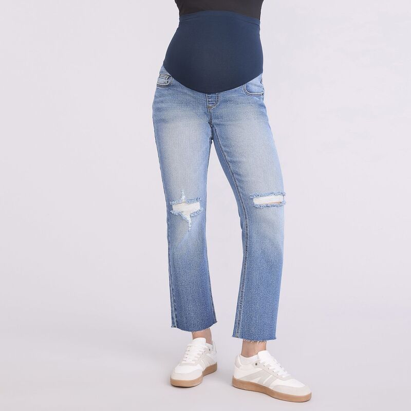 マザーフッド レディース ボトムス デニムパンツ マタニティ ジーンズ Maternity Motherhood Slim Straight Jeans Harrison Wash