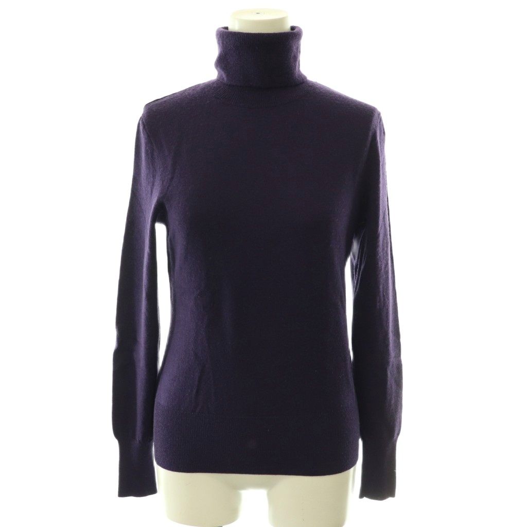 ラルフローレン RALPH LAUREN ニット プルオーバー 長袖 タートルネック ウール L パープル /DF ■GY18