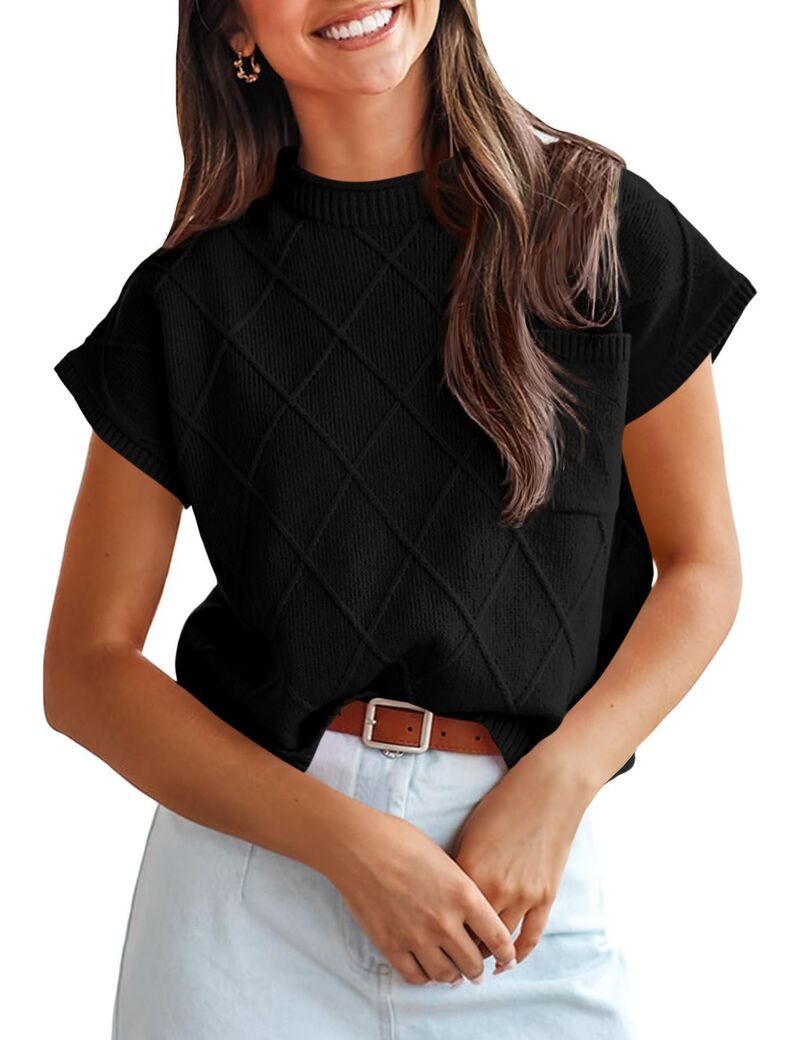 エリートチョイス レディース アウター ニット・セーター プラスサイズ Elitechoice Womens Plusize Short Sleeve Round Neck Casual Knit S 9,360円