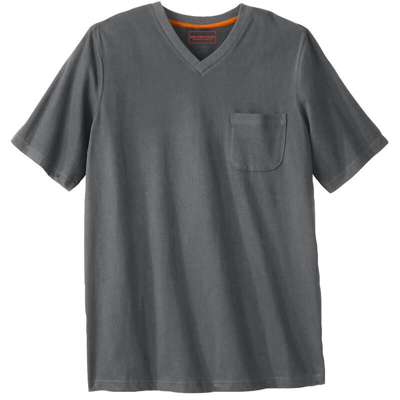 ボルダークリーク レディース トップス Tシャツ Vネック トール Boulder Creek by KingSize Mens Big Tall Heavyweight Pocket VNeck T