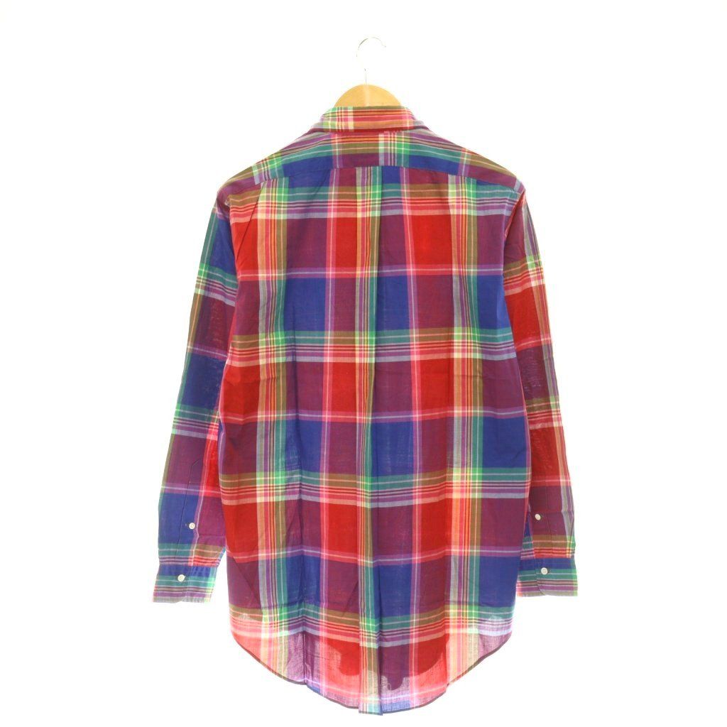 ポロ バイ ラルフローレン Polo by Ralph Lauren ボタンダウンシャツ チェック柄 ロゴ L レッド マルチカラー /ES ■GY18