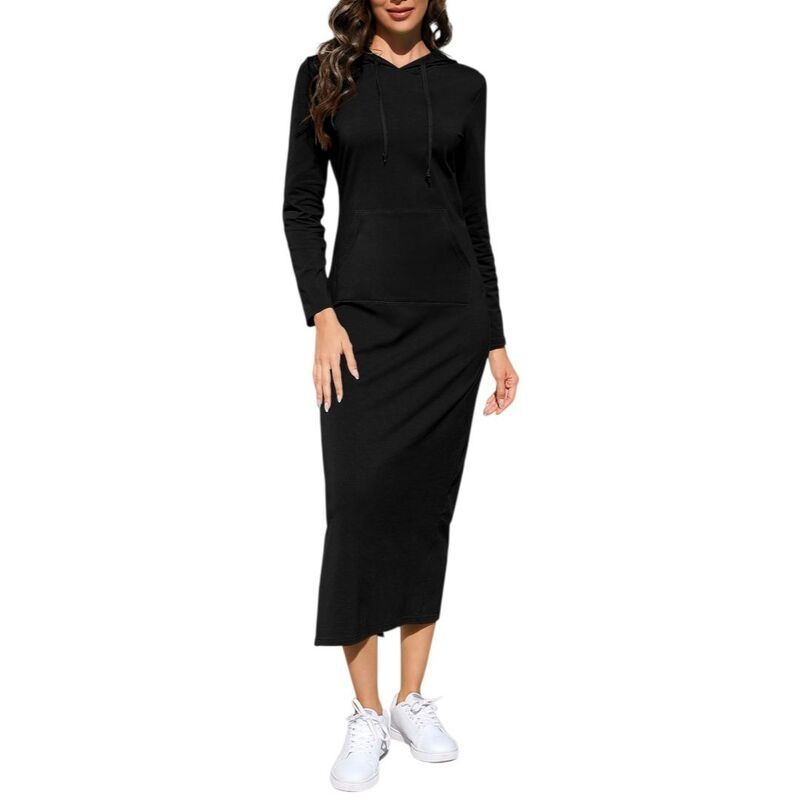 イエスファッション レディース トップス ワンピースウェット シャツ マキシ パーカー Yesfashion Womens Casualong Sleeve Slim Pullover Maxi Ho