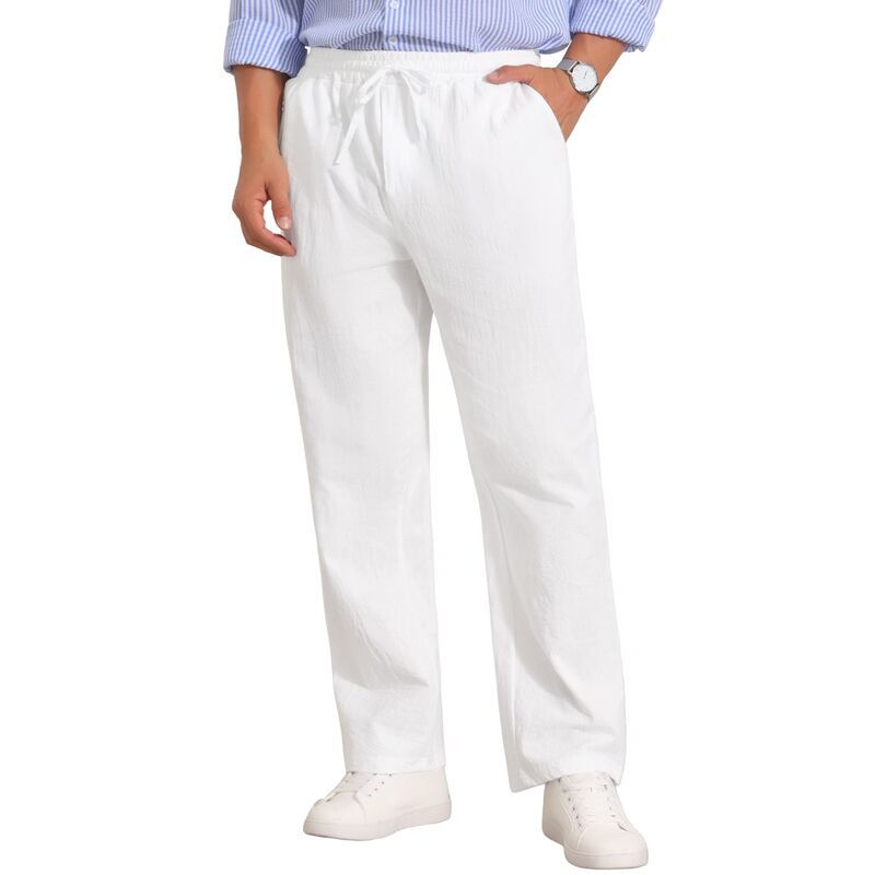 インスパイア シック レディース ボトムス カジュアルパンツ ドローコードウエスト リネン INSPIRE CHIC Mens Beach Pants Drawstring Waist Breatha