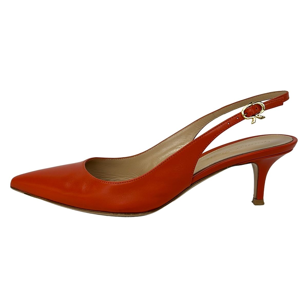 Gianvito Rossi(ジャンヴィト・ロッシ) サンダル 38 レディース オレンジ レザー