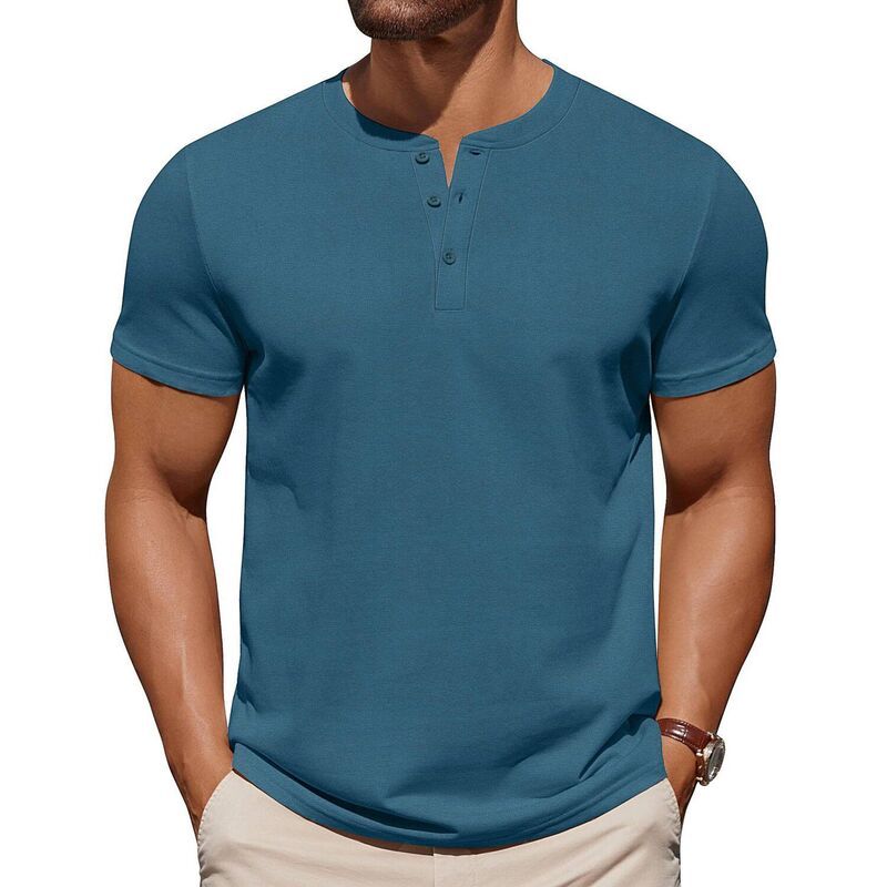 クーファンディ レディース トップス Tシャツ コットン COOFANDY Mens TShirts Henley Shirtshort Sleeve Cotton Button Casual Col
