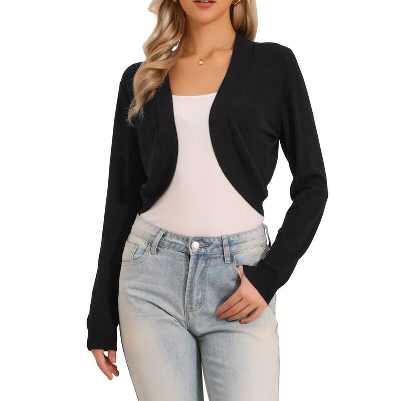 インスパイア シック レディース アウター ニット・セーター カーディガン クロップド INSPIRE CHIC Long Sleeve Cropped Cardigan Sweaters for W