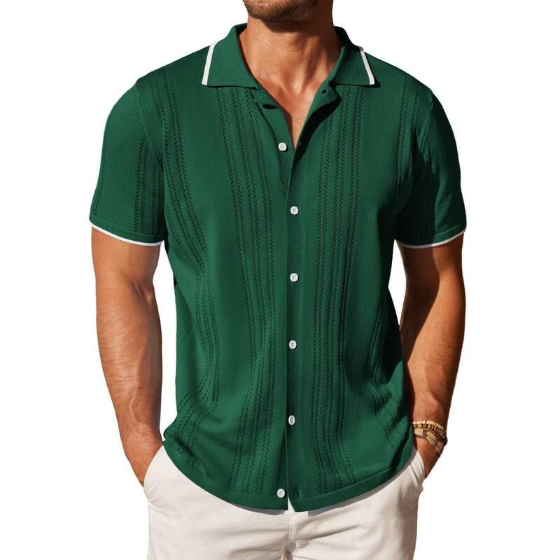 クーファンディ レディース トップス Tシャツ ボタンダウン ポロシャツ ダウン ニット COOFANDY Men Knitted Button Down Polo Shirt Classic Sho