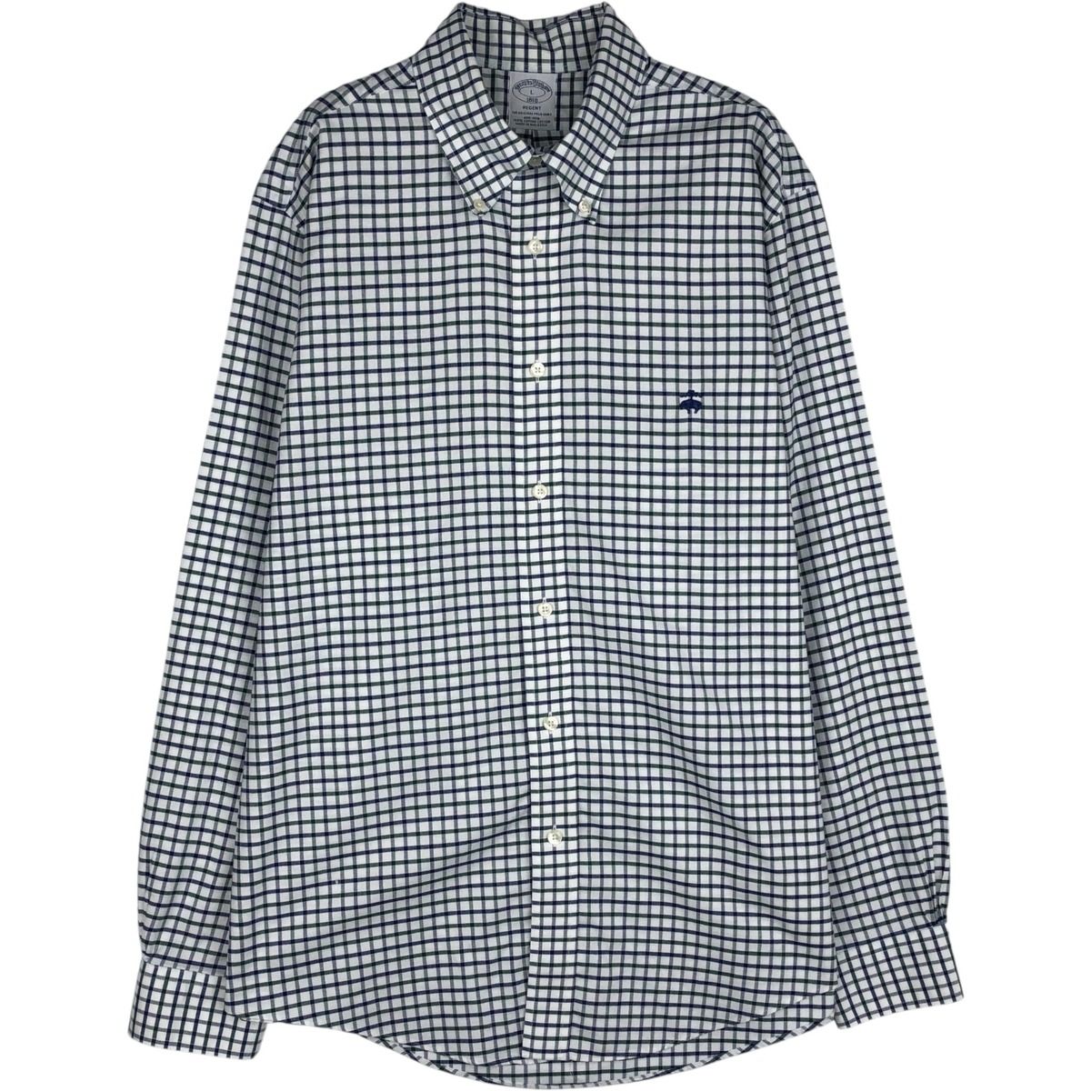 限定セール，大人気 古着 ブルックスブラザーズ Brooks Brothers 1818 REGENT 長袖 ボタンダウンチェックシャツ メンズL相当/eaa646563 長袖シャツ