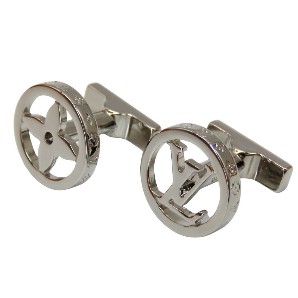 【中古】LOUIS VUITTON ルイヴィトン カフスボタン シルバー LVサークル LVロゴ 固定式カフス ビジネス フォーマル スーツ メンズ A2602523【無料ギフトラッピング承ります】