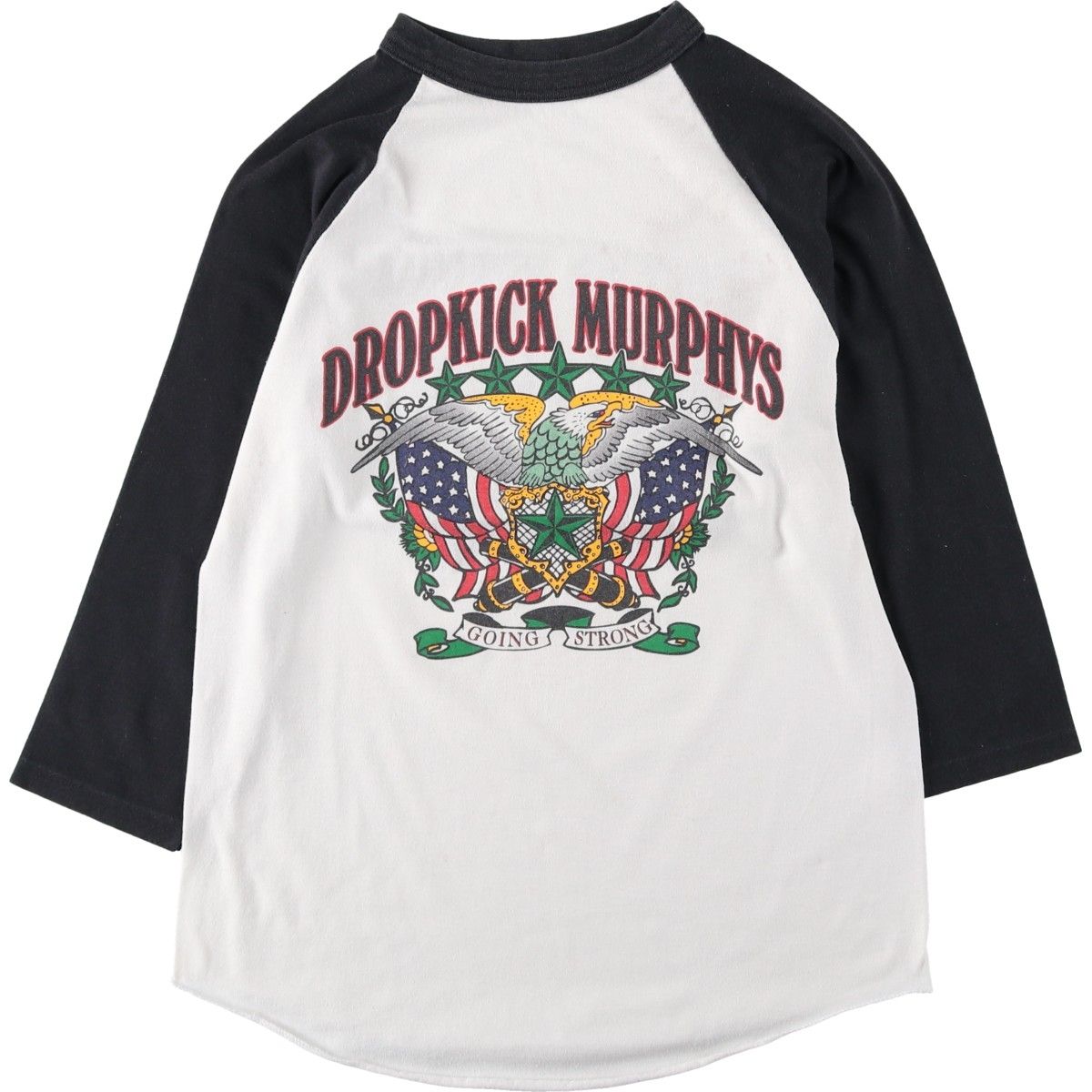 古着 Dropkick Murphys 鷲柄 イーグル柄 星条旗柄 ラグラン バンドTシャツ バンT メンズS相当/eaa644591