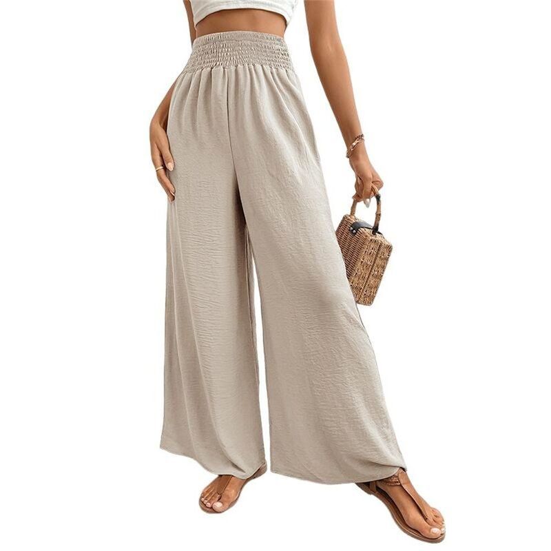 エリートチョイス レディース ボトムス カジュアルパンツ ワイドレッグ ハイウエスト Elitechoice Womens Elastic Waist High Waist Wide Leg Long