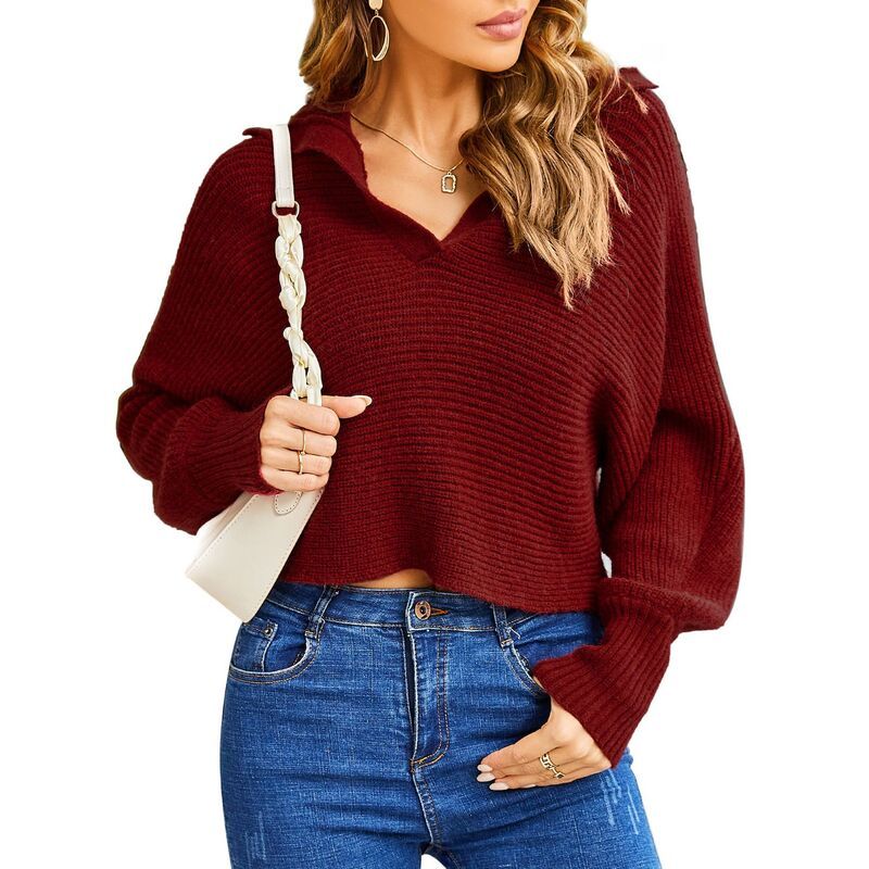 セオリア レディース アウター ニット・セーター Vネック リブ Seoria Womens Oversized Ribbed Knit Sweater VNeck Long Sleeve Fall