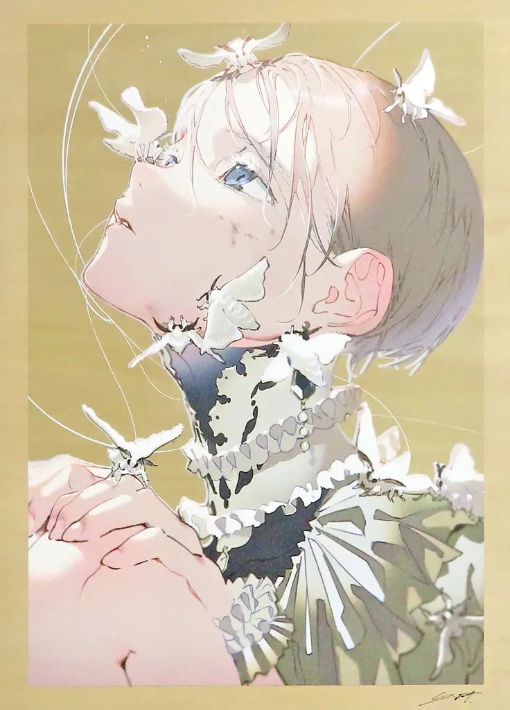 【中古】ウッドスタンド・ウッドボード silk moss 直筆サイン入り木製パネル 「米山舞個展 EGO」 受注販売グッズ