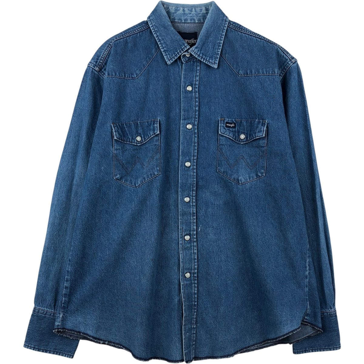 古着 90年代 ラングラー Wrangler 長袖 デニムウエスタンシャツ メンズXL相当 ヴィンテージ/eaa647005
