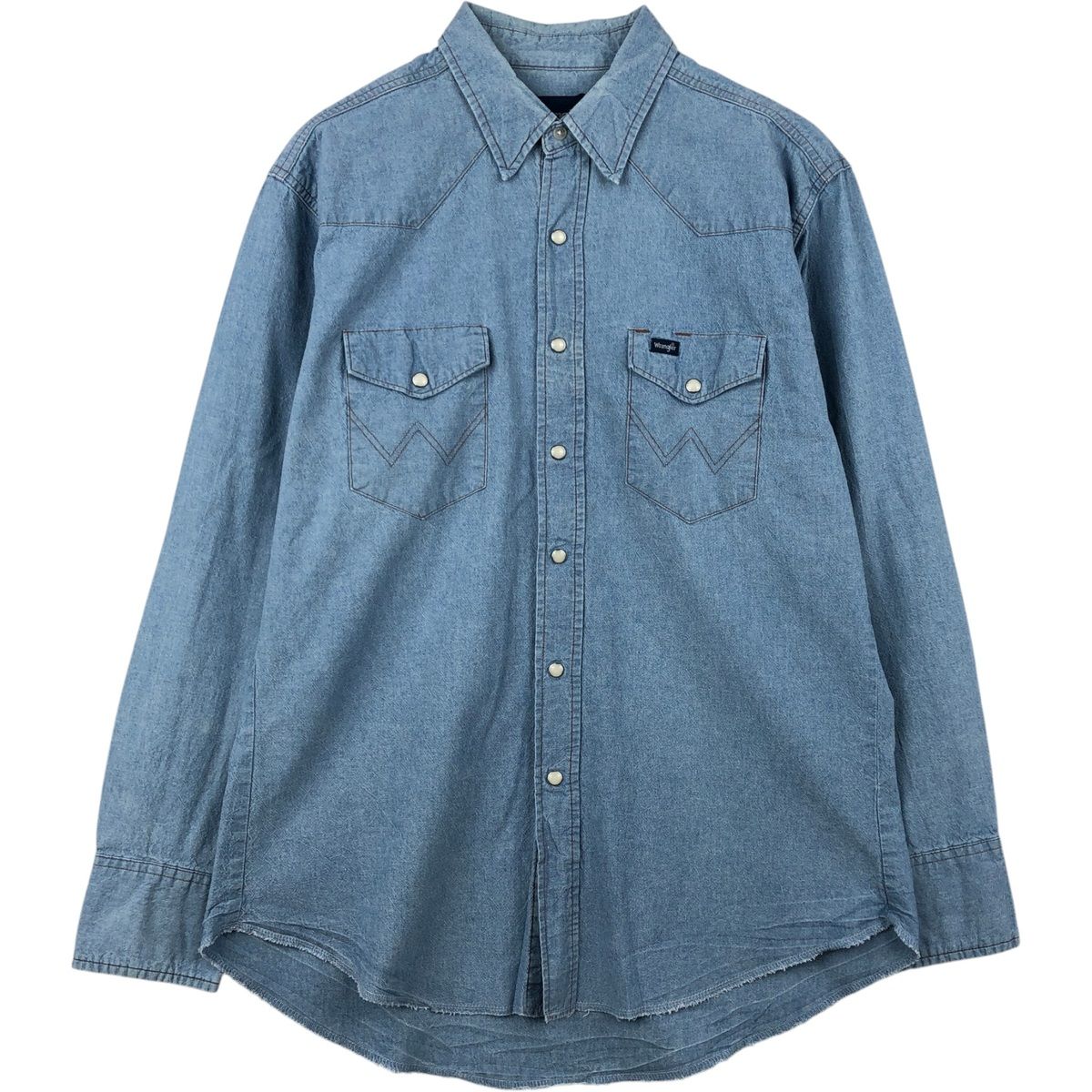 古着 90年代 ラングラー Wrangler 長袖 デニムウエスタンシャツ メンズL相当 ヴィンテージ/eaa647006