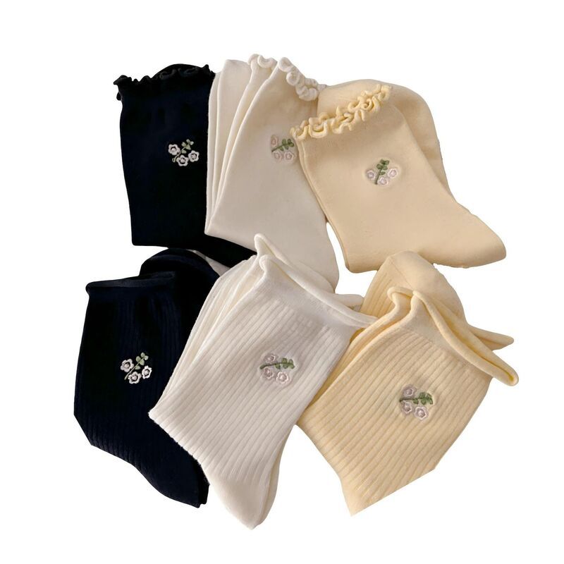アンナカシ レディース アンダーウェア 靴下 フラワー柄 フリル リブ フラワー AnnaKaci Womens 6Pairibbed Crew Socks with Floral Embroider 9,235円