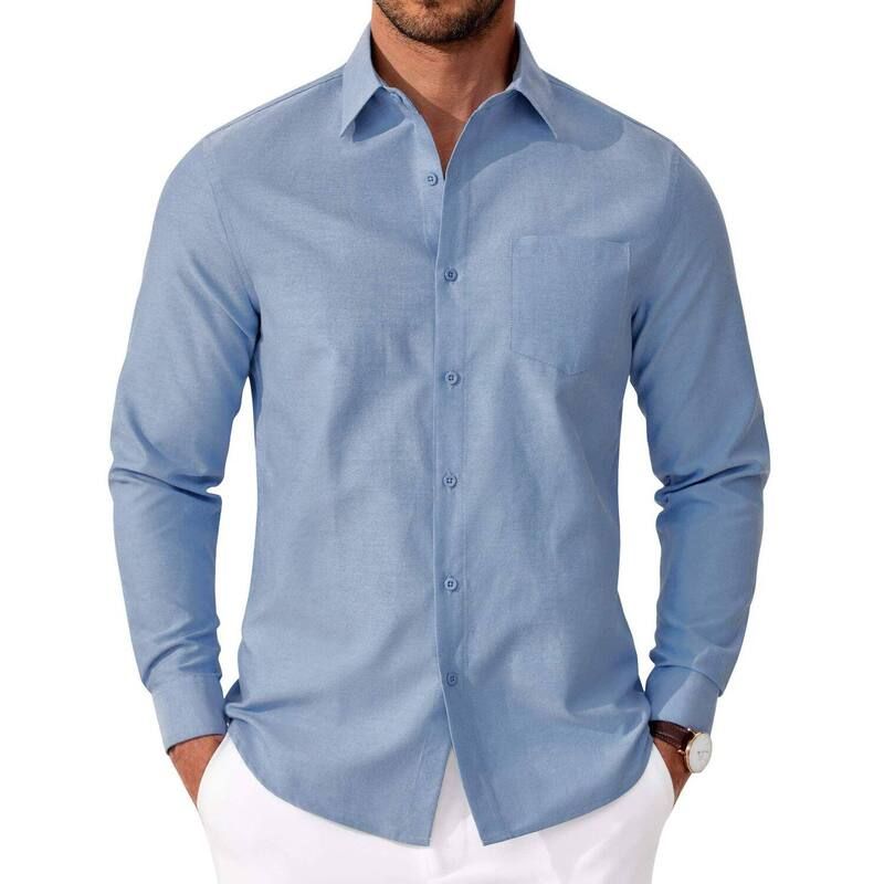 クーファンディ レディース トップス Tシャツ ボタンダウン オックスフォード コットン ダウン COOFANDY Mens Long Sleeve Oxford Shirt Button Down